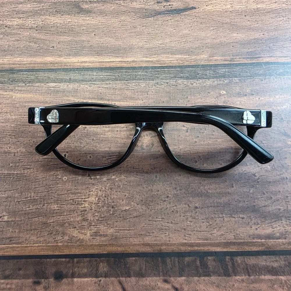 DKNY DY 4655M 3001 Black Cat Eye Eyeglasses Frames Womens 53-16-140 Silver Heart